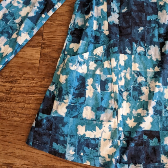 J. Jill Multi Color Blue Long Sleeve Tunic Top - Picture 5 of 10